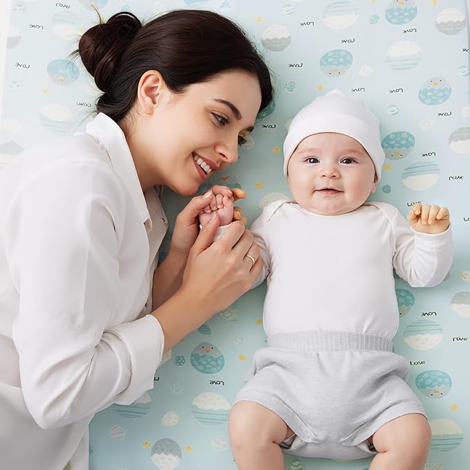 Baby Crib Sheets (2-Pack) for Boys Girls, Soft Fitted Sheets for Standard Crib Toddler Mattress, Breathable Baby Sheets (28x52x8in)