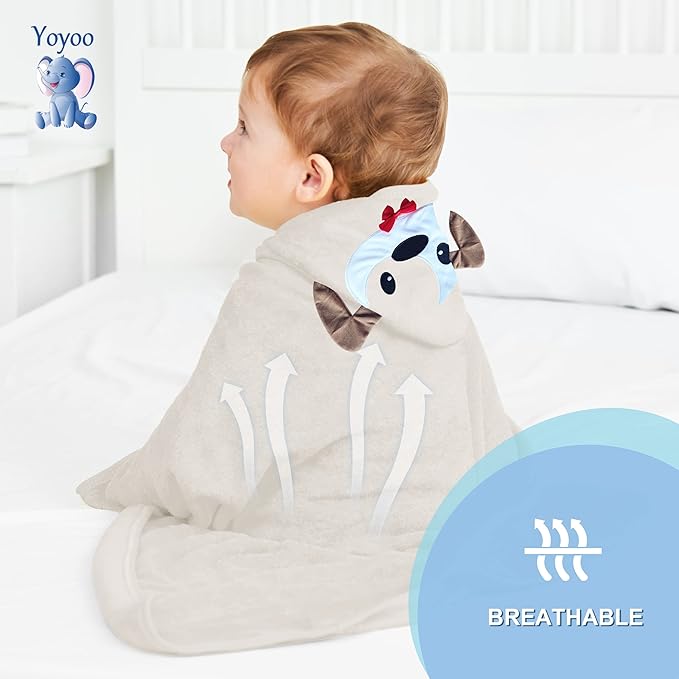YOYOO Baby Bath Towel – Viscose Derived from Bamboo, Baby Hooded Towels - Newborn Essential Cute Brown Dog-Perfect Baby Registry Gifts for Boy Girl