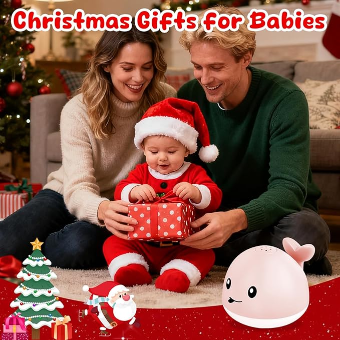 Gigilli Baby Girl Whale Bath Toy, Easy Charging Bath Toys for Kids Ages 1-3 Light Up Bath Fountain Toy 6-12-18 Months Toddler Bath Toy Sprinkler Baby Christmas Stocking Stuffers Birthday Gifts