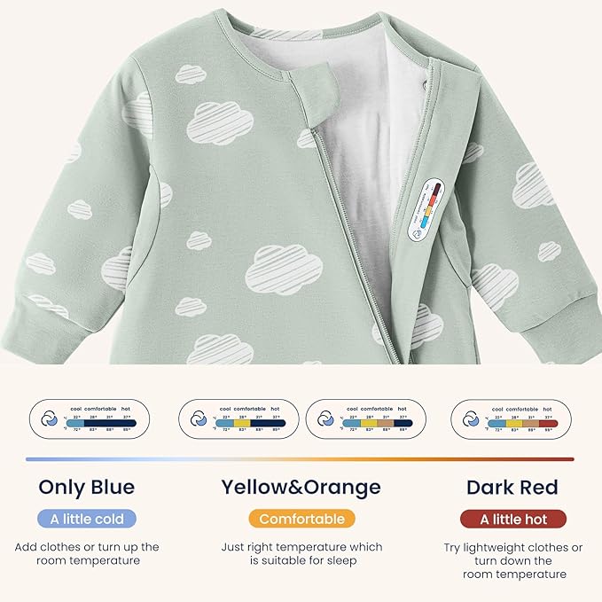Unisex Sleeping Bag for Babies and Toddlers 1.0 Tog Sleep Sack 6-18 Months, Newborn Sleep Sack, Wearable Blanket Baby, One Piece Long Sleeves, Gifts for Baby