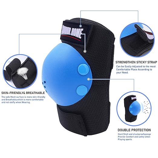 Kids/Youth Knee Pads Elbow Pads Wrist Guards 3 in1Protective Set, for 3-15 Years Child Roller Skates, Cycling, Inline Skating, Skateboard, BMX Bike, Balance Bike, Scooter Riding Sports