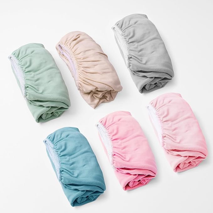 Graco Pack and Play Mattress Sheets Fitted, Mini Crib Sheets 2-Pack for Pack 'n Play Mattress, Stretchy Playard Sheets