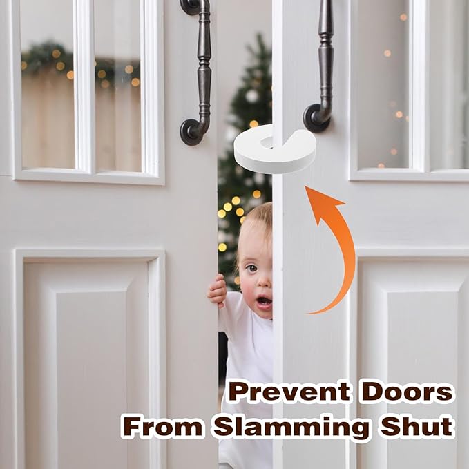 6 Pack Door Finger Pinch Guard Anti Door Slam Stopper Cat Toddler Door Stopper Soft Foam Baby Door Stopper Baby Proofing Doors to Keep Door Open Stop Prevent Slamming and Finger Injuries