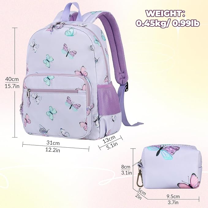mygreen Kids Backpack, Kawaii Girls Backpack for School
