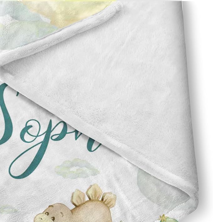 Custom Baby Bedding Set, Personalized Green Dinosaur Bedding, Baby Blanket Fitted Sheet Changing Cover Nursery Rug Room Decor Gift Idea