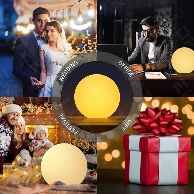 LOFTEK 6-inch LED Light Ball: Nursery Night Light with Remote Control, 16 RGB Color Changing & Dimming Rechargeable, Cordless Portable Waterproof Floating Pool Lights for Kids or Decor
