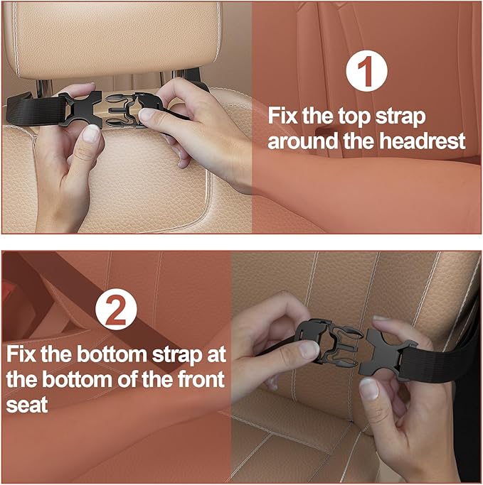 Oneyus Backseat car Organizer with Touch Screen,2PACK of car organizer Kick Mats Back Seat Protector with 10pcs Storage Pockets,Car Seat Back Organizers Storage for Kids road trip essentials