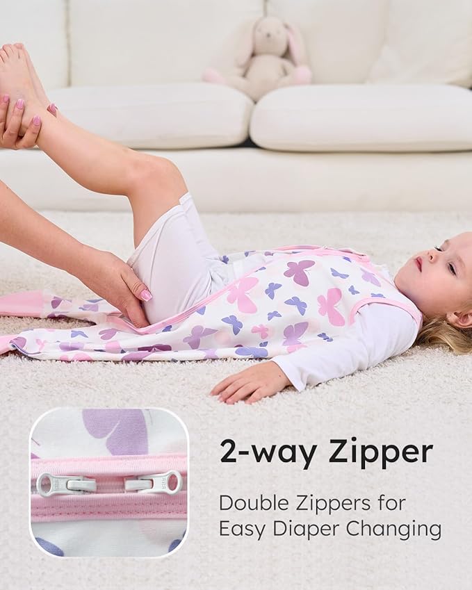 Yoofoss Toddler Sleep Sack With Feet 3-4T 100% Organic Cotton Baby Sleep Sack with Legs Toddler Wearable Blanket with 2-Way Zipper