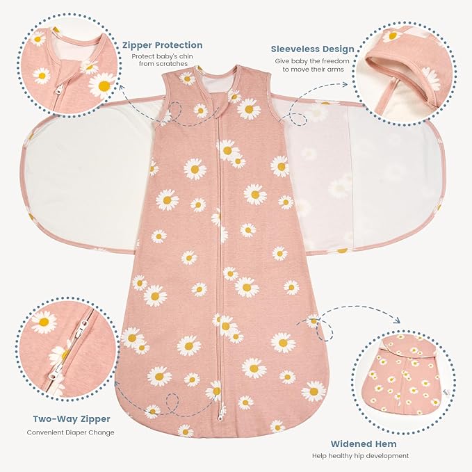 ZIGJOY Baby Swaddle Sleep Sack, 1.0 TOG Sleep Sack Swaddles for Newborns & infant 0-6 Months 100% Cotton Baby Wearable Blanket for Newborn Registry Essentials