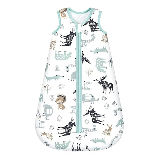 Mosebears Sleep Sack Baby Winter Wearable Blanket with 2-Way Zipper,2.5 TOG Cotton Sleep Sack Unisex (Deer, 12-18 Months)