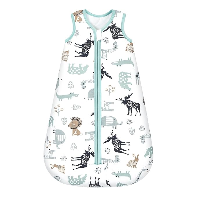 Mosebears Sleep Sack Baby Winter Wearable Blanket with 2-Way Zipper,2.5 TOG Cotton Sleep Sack Unisex (Deer, 18-24 Months)