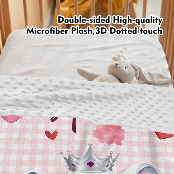 Personalized Baby Crib Bedding Set: 4 Piece Custom Pink Checkered Elephant Crib Bed Set with Name, Nursery Bedding Set for Baby Girls, Newborn Boys Crib Sets, Crib Bedding Custom Gift, Crib Sheet