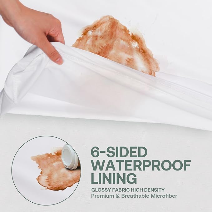 Waterproof Mattress Protectors Split California King 9" Depth, Zippered Mattress Cover Soft Breathable Encasement Great for Dorms Hotel,36"x84"x2