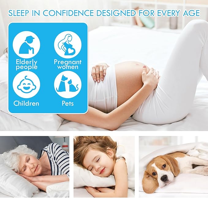 Bed Pads Washable Waterproof(2 Pack), Reusable Tuckable Mattress Protector Underpads, Incontinence Bed Pads for Adults Kids Full Size 34"X54" and 21" Wings
