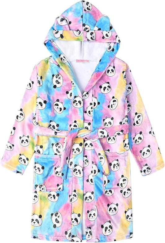 CHILDRENSTAR Girls Robe Kids Cat Bathrobes Plush Soft Fleece Pajamas Sleepwear