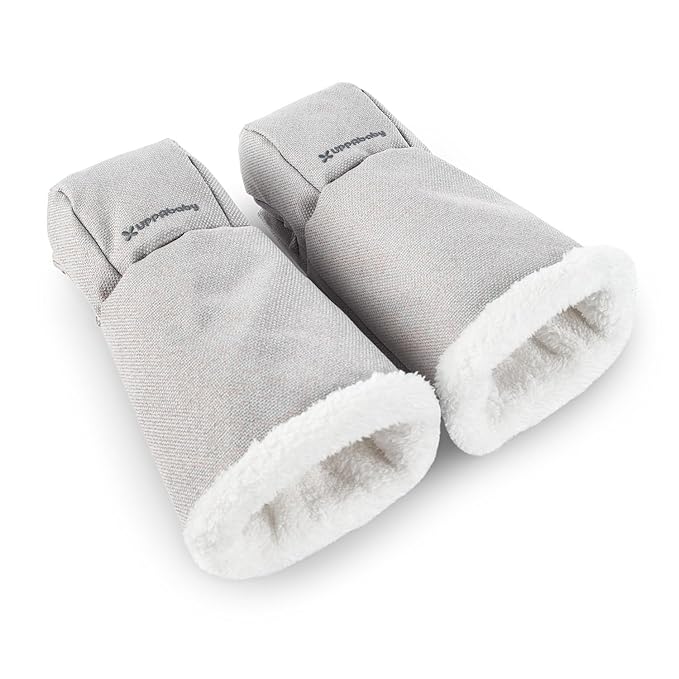 UPPAbaby CozyHandmuff - Easily Attaches to Stroller Handlebars - Ultra-Plush, Weather-Proof Hand Protection - Savannah (Pearl Grey Mélange)