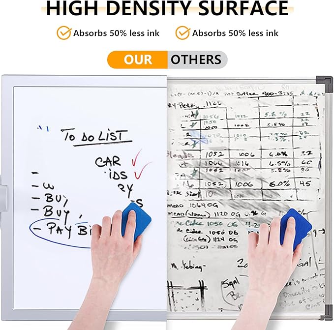 Laokiiy Dry Erase White Board, 16X12IN Magnetic Desktop Whiteboard Calendar with Stand, 8 Markers, 4 Magnets, 1 Eraser, Portable Double-Sided White Board Easel for Kids Memo to Do List Desk