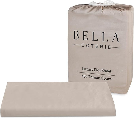 Bella Coterie Luxury Bamboo Viscose King Size Flat Sheet | 100% Organically Grown | Ultra Soft | Cooling for Hot Sleepers [Dune]