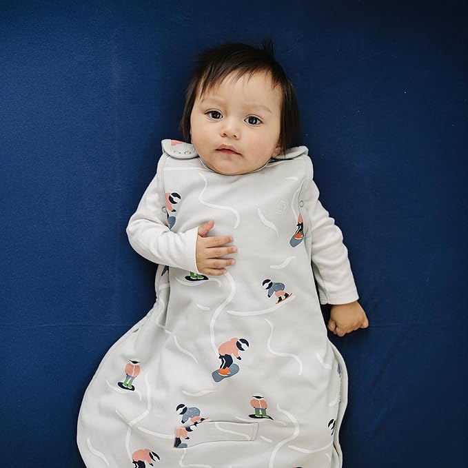 Woolino Merino Wool & Organic Cotton Baby Sleep Sack 2-24 Months – Ultimate 4-Season Baby Sleeping Bag, Universal Size Wearable Blanket, 2-Way Zipper & Adjustable Fit, Year-Round Use - Snowboarder