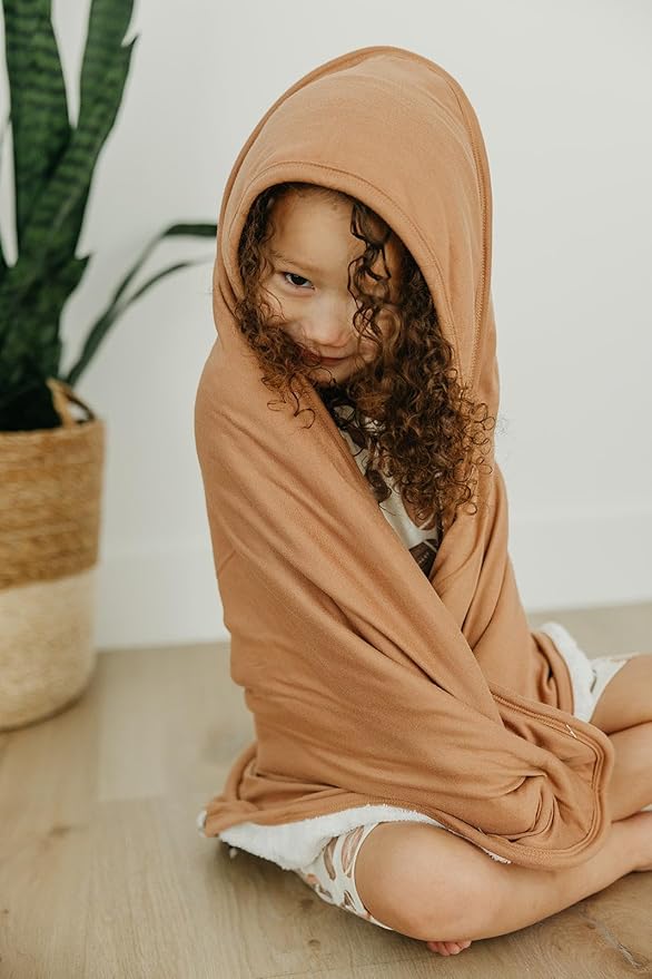 Copper Pearl Hooded Bath Towels Premium Knit/Terry Cloth Baby Towels with Hood, Pockets, and Cool Designs - Great to Gift and Make Bath Time Fun - Baby Bath Towel, Pecan