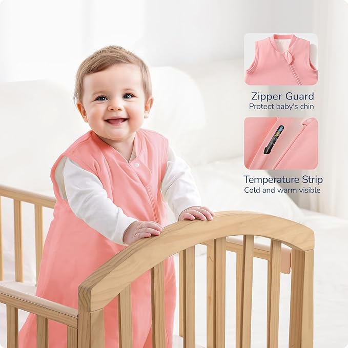1.0 Tog 2.5 Tog Baby Sleep Sack, 100% Cotton Baby Sleeping Bag 3-24M, 2-Way Zipper Baby Wearable Blanket
