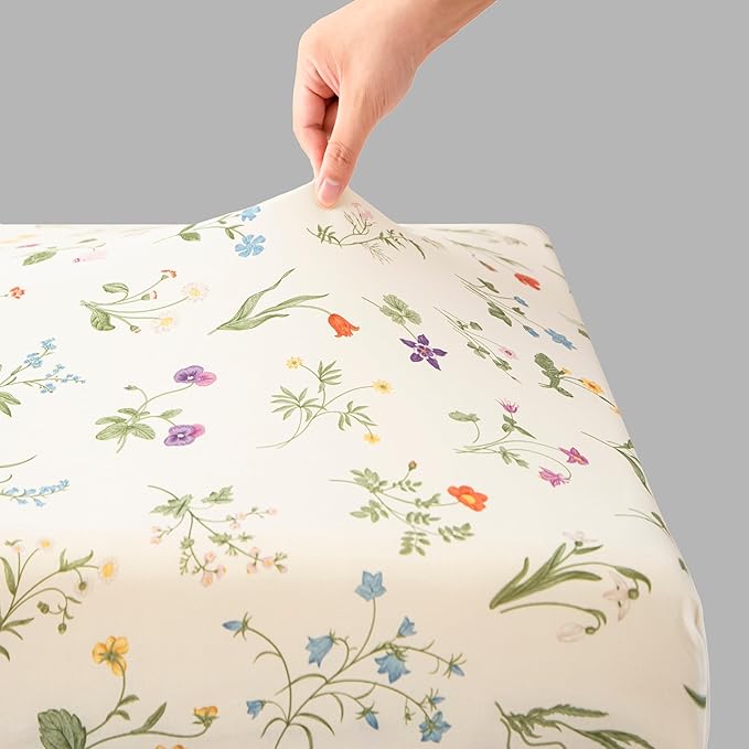 SDIII 2 Pack Floral Crib Sheets for Baby Girl 52×28 Stretchy Microfiber Jersey Knit Fall Crib Sheets Floral for Standard Crib and Toddler Mattress