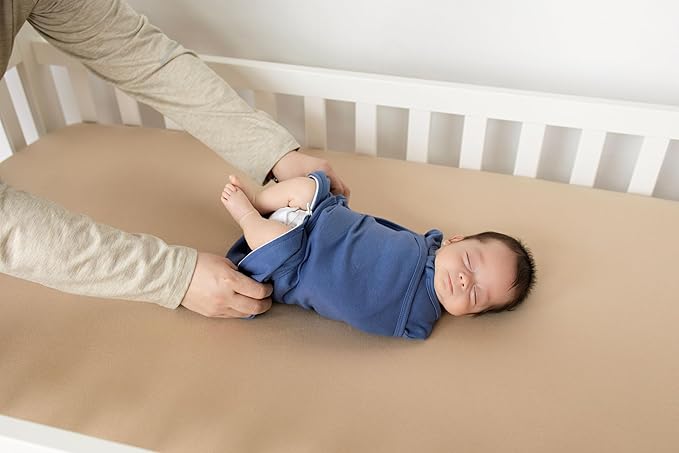 LullaBaby "Double Dream Swaddle: Exclusive Dual Wing Design, Pediatrician-Endorsed, Ultra-Soft Cotton, 2-4 Months, 12-20 lbs - Coastal Breeze