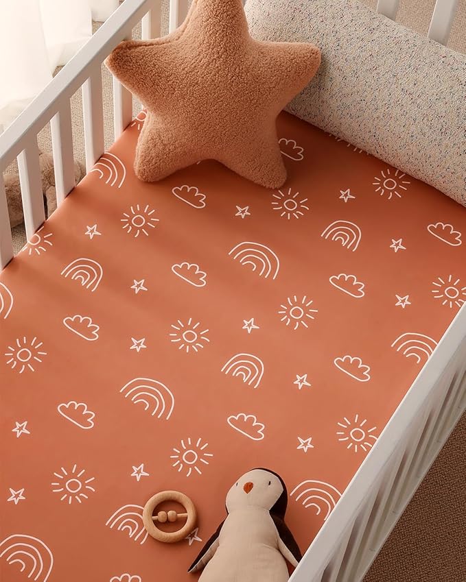 Yoofoss Baby Pack and Play Sheets 2 Pack for Boys and Girls - 38x26 Mini Crib Sheets Fitted Neutral Compatible with Graco Pack n Play Mattress,Ultra Soft Breathable Microfiber Animal World