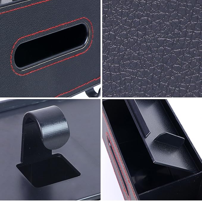 3-in-1 Car Backseat Organizer, Multifunctional Car Back Seat Storage, Car Backseat Storage Box with Drink Cup Holder Tissue Box, for Hold Phone,Snacks, Drinks, Handbag (BROWN)