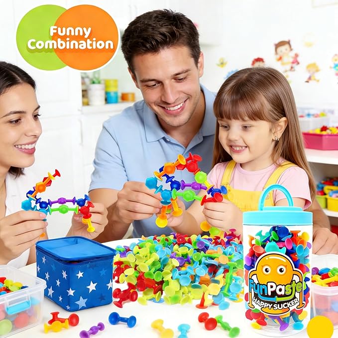 114pcs Suction Cup Bath Toys for Kids Toddlers Family Game - Preschool Learning Sensory Montessori Classroom Stocking Stuffers for Ages 3-8 Bathtub Window Toys for Autism