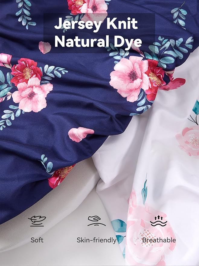 TILLYOU Baby Bassinet Sheets for Girls Boys, Fit for Hourglass Oval Rectangle Bassinet Mattress Sheets, 33”X16”, 2 Pack Floral Flowers