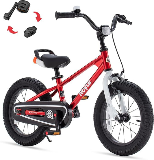 RoyalBaby Kids Bike Freestyle Classic & EZ Balance Pedal Switchable Bicycle, 12 14 16 18 Inch, 3-10 Years Toddler to Big Kids