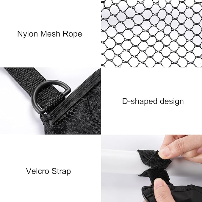Elfzone Stroller Side Bag - Bike/Stroller Organizer, Hook & Loop Easy Attach - Mesh Design, Non-Slip Straps, mom Cozy Stroller Organizer, Stroller Accessories, Black (BLUE 2PCS)