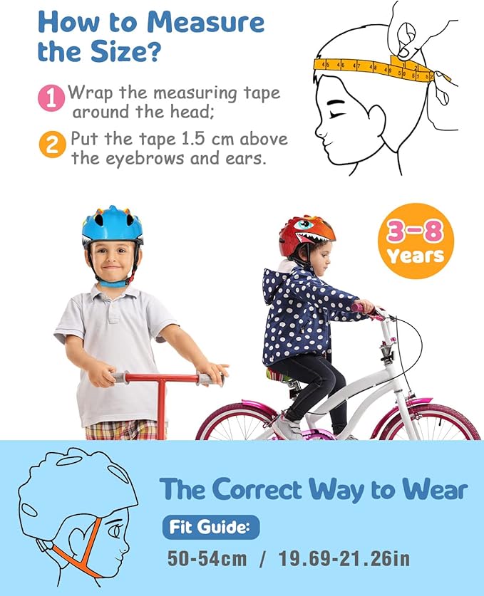 VICTGOAL Toddler Kids Bike Helmet Lightweight 3D Children Bicycle Helmet for Boys and Girls Age 3-8 for Multi-Sport Scooter Cycling Skating