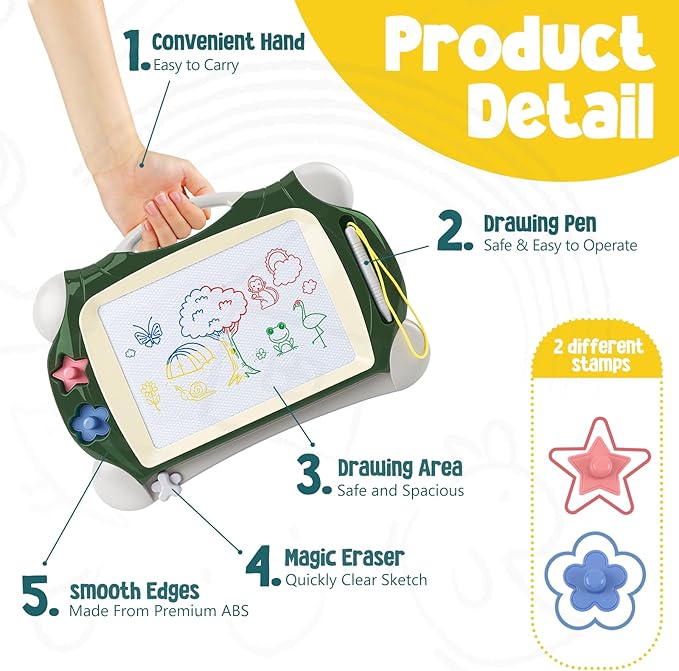 Daisiki Magnetic Drawing Board, Toddler Toys for Age 1 2 3 Boys Girls, Toddler Drawing Board, Birthday Easter Christmas Halloween Kids Toy Gifts for Boys and Girls