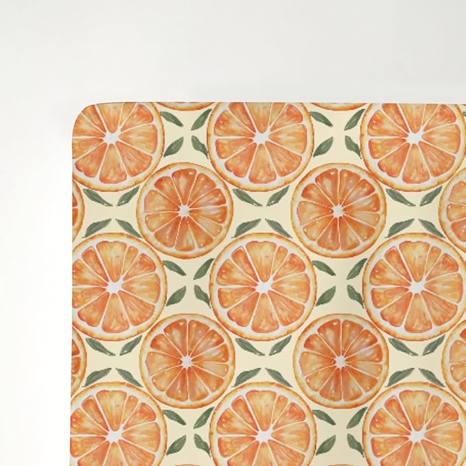 Orange Sweet Baby Crib Sheets for Boy Girl 52x28Inch Watercolor Oranges Soft Stretchy Fitted Crib Mattress Cover Summer Citrus Fruit Nursery Baby Sheet for Standard Crib and Toddler Bed Mattress