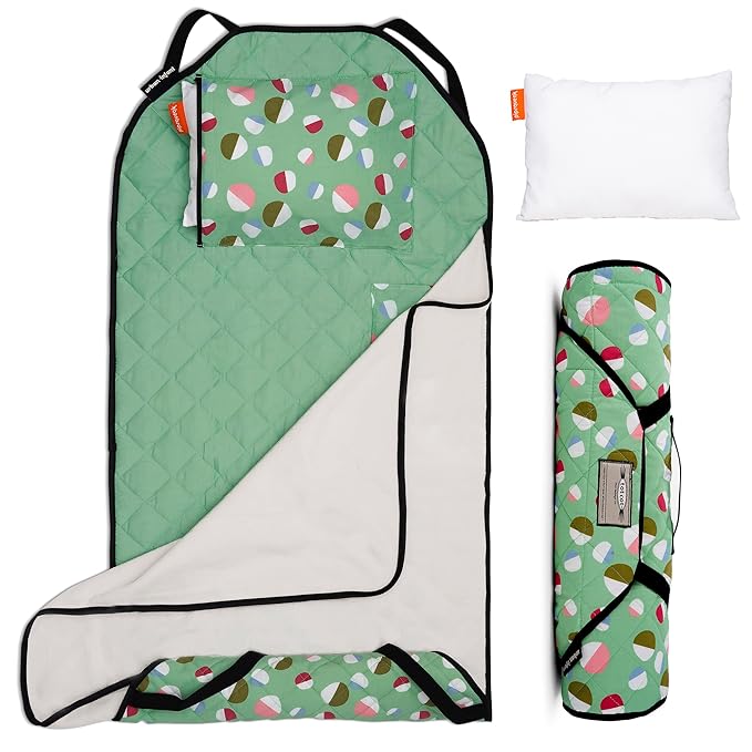 Tot Cot Kids Nap Mat - Toddler Preschool Daycare Bedding Cover with Blanket and Pillow - Ages 2 Yrs to 5 Yrs