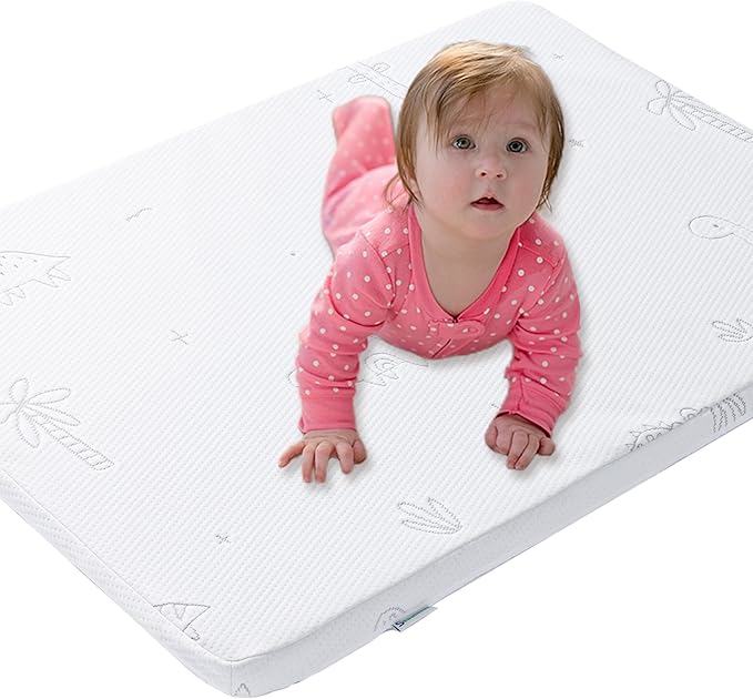 38X26X1.5 Play and Pack Mattress Mini Cribe Matter Pad Waterproof Pack N Play Mattress for Baby and Toddler Breathable Dual Side Memory Foam Topper with Removeable Cover