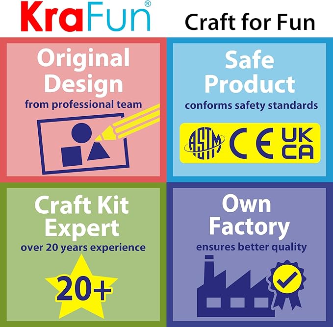 KRAFUN Safari Animal Preschool Arts & Crafts Lacing Kit, 10 Easy Lacing Cards for Toddlers Fine Motor Skills