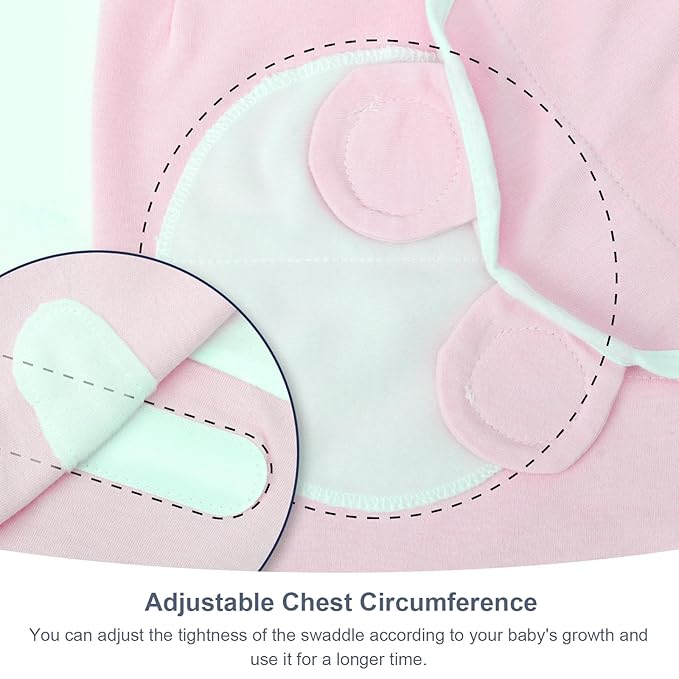 DRESHOW BQUBO 3 Pack Baby Swaddle Sleep Sacks Baby Swaddling Blanket Wrap Newborn Swaddle Sack with Big Bow Hat for Boys Girls 6-12 Lbs Newborns & 0-3 Months Girls Boys