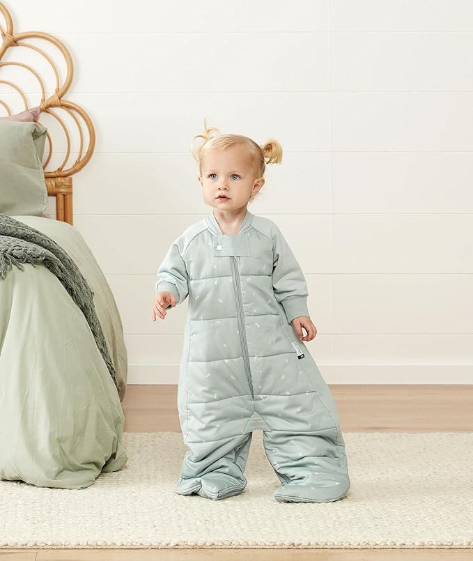 ergoPouch Sleep Suit Bag 3.5 TOG – Baby Sleep Sack & Wearable Blanket, 2-in-1 Convertible Sack to Suit with Legs for Safe Movement, Regulates Temperature Overnight, Unisex (4-6 Years, Sage)
