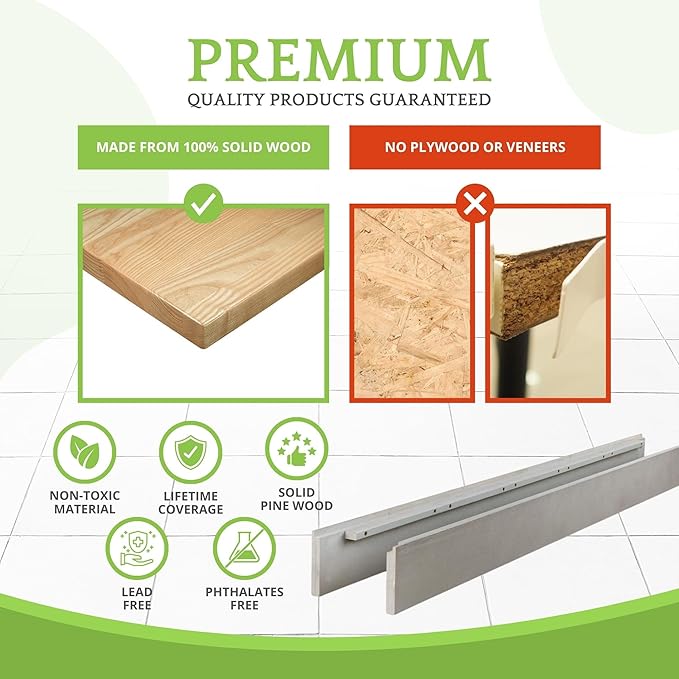 Full-Size Conversion Kit Bed Rails for Baby Appleseed and Eco-Chic Convertible Cribs - Solid Wood Rail - Toddler & Adult Bed Rail for Full-Size Beds - Nursery & Baby Furniture (Morning Mist, Option 1)