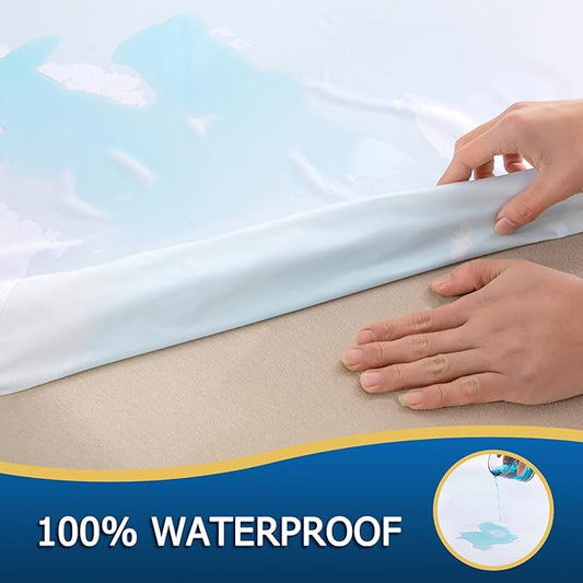 Zippered Mattress Encasement Twin XL, Waterproof Zipper Mattress Protector, Breathable, Noiseless, Machine-Washable Zip Mattress Cover，Fitting 7" - 13" Deep Mattress