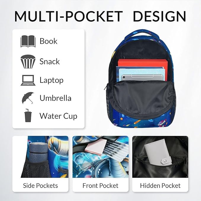 Kid Backpack Boys - 3Pcs Elephant Backpacks Set for Girls - Personalized Planet Bookbag for Kids Toddler - Back to School Bag for Kindergarten/Preschool/Elementary(17 Inch)