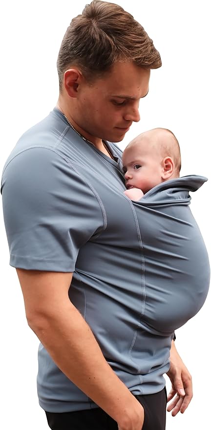 Lalabu The Dad Shirt | Hands-Free Baby Carrier for Dad with Kangaroo Pouch | Engineered for Bonding, Safety, & Comfort for Newborns Up to 15 Lbs. | CPSC Compliant