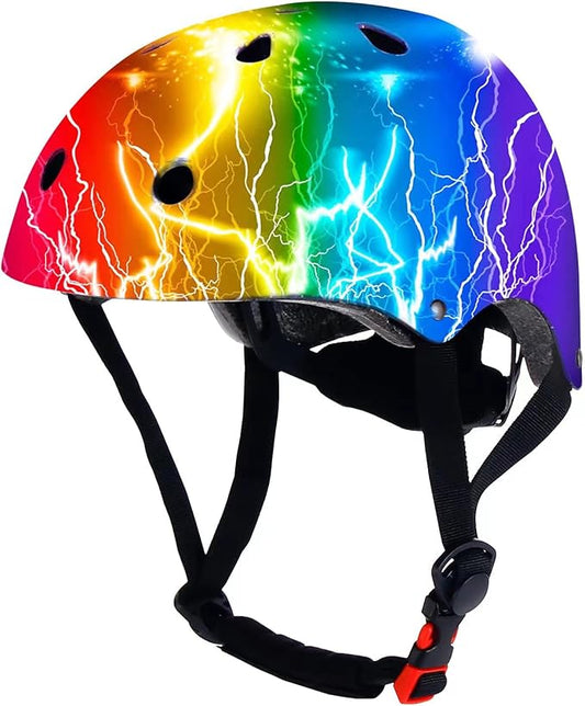 Adjustable Color Gradient Toddler Kids Bike Helmet for 3-5-8-14+Ages Girls Boys.Skateboard Bicycle Toddler Helmet 2-4 Years for Multi-Sports Cycling Scooter Inline Roller Skates Rollerblading