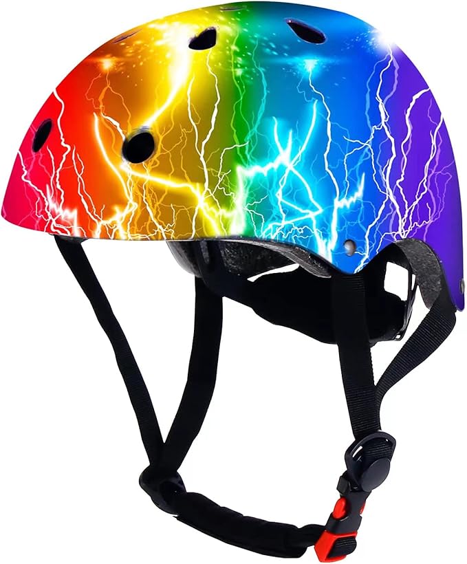 Adjustable Color Gradient Toddler Kids Bike Helmet for 3-5-8-14+Ages Girls Boys.Skateboard Bicycle Toddler Helmet 2-4 Years for Multi-Sports Cycling Scooter Inline Roller Skates Rollerblading