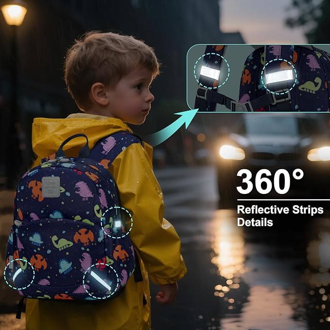 CAMTOP Toddler Backpack for Boys Girls 2-4, Kids Backpacks for Kindergarten Preschool, 12" H Small Bookbag for Daycare Travel (Boots Dinosaur, 12''- Not fit A4 folder)