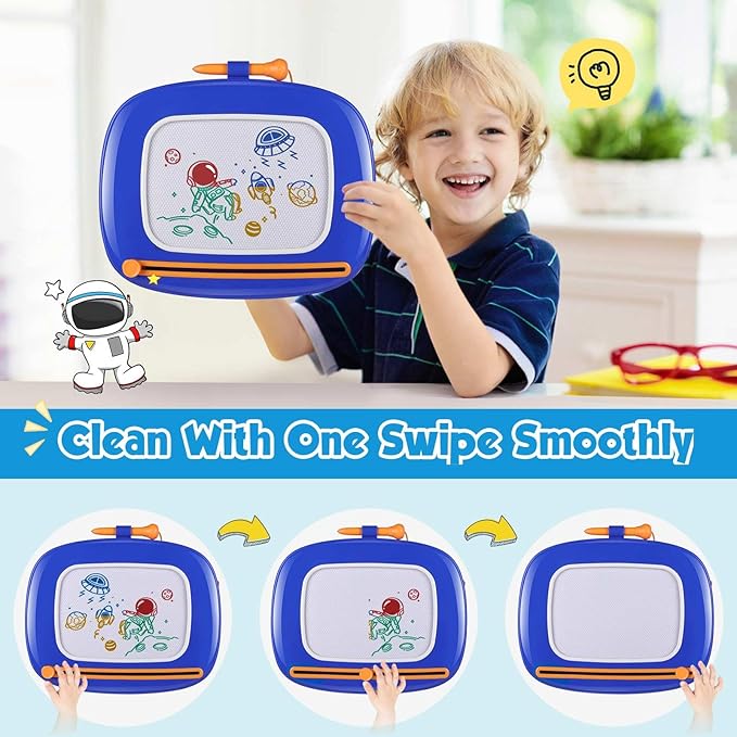 Smasiagon Toddler Boy Toys Age 1-2, Magnetic Drawing Board for 1 2 3 Year Old, Early Learning Doodle Board Sketch Pad, Birthday Halloween Christmas Day Gifts for 1 2 3 Year Old (Royal Blue)