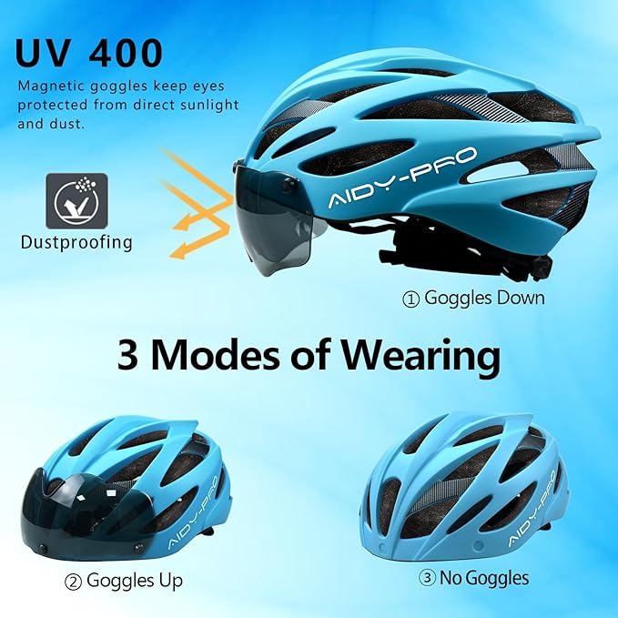Kids Bike Helmet Boys Bike Helmet with Goggles, Adjustable Youth Bikes Helmets, Bicycle Cycling Roller Skating Skateboard Helmet for Boys Girls